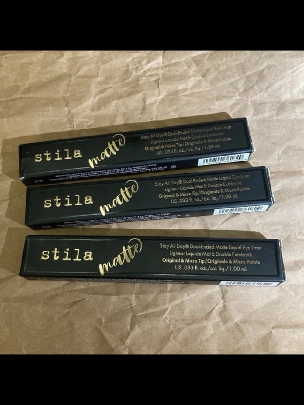 3 x STILA MATTE STAY ALL DAY DUAL ENDED LIQUID EYELINER